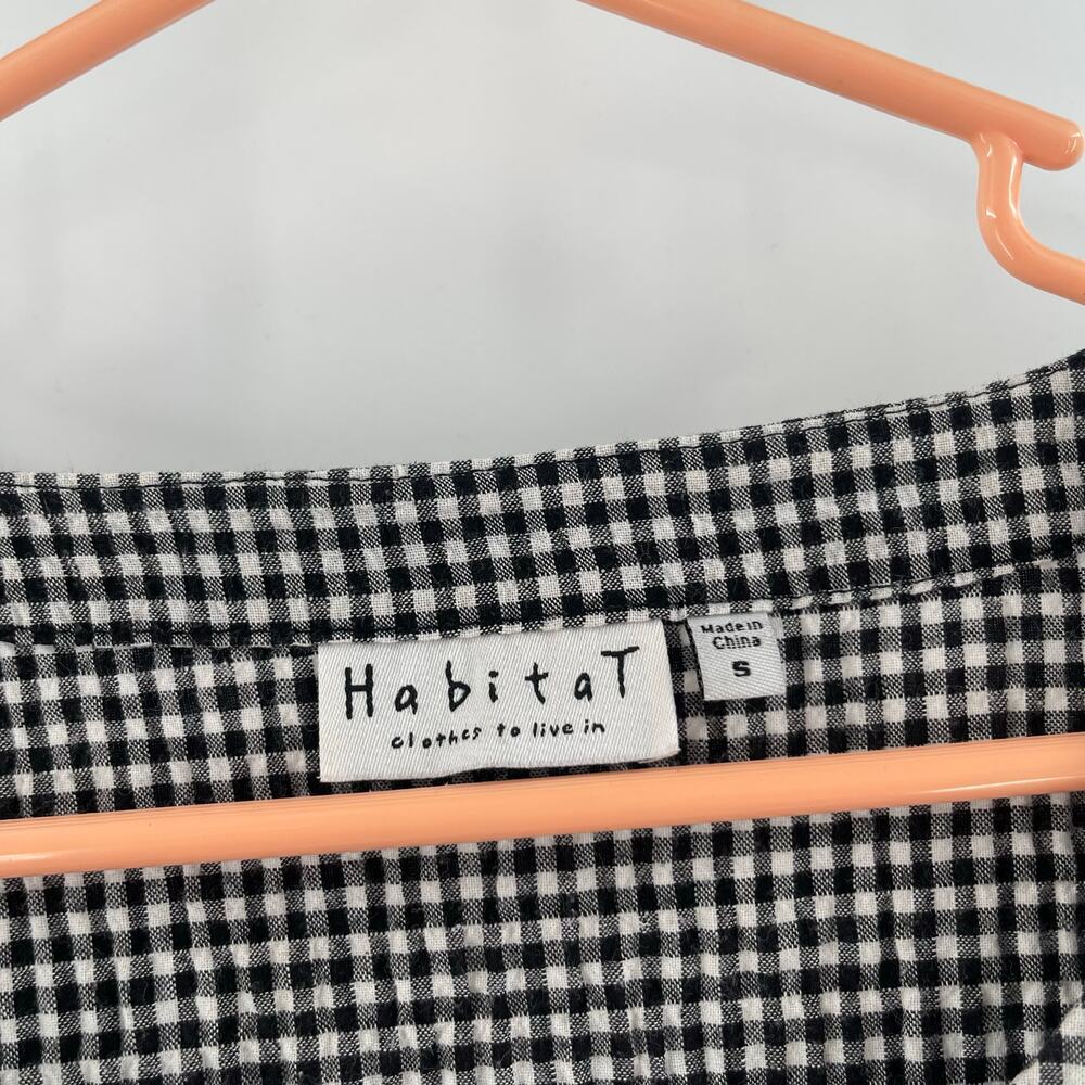 HABITAT Tunic Top Small Lagenlook Art To Wear Artsy Gingham Mixed Checks Funky - Picture 3 of 12